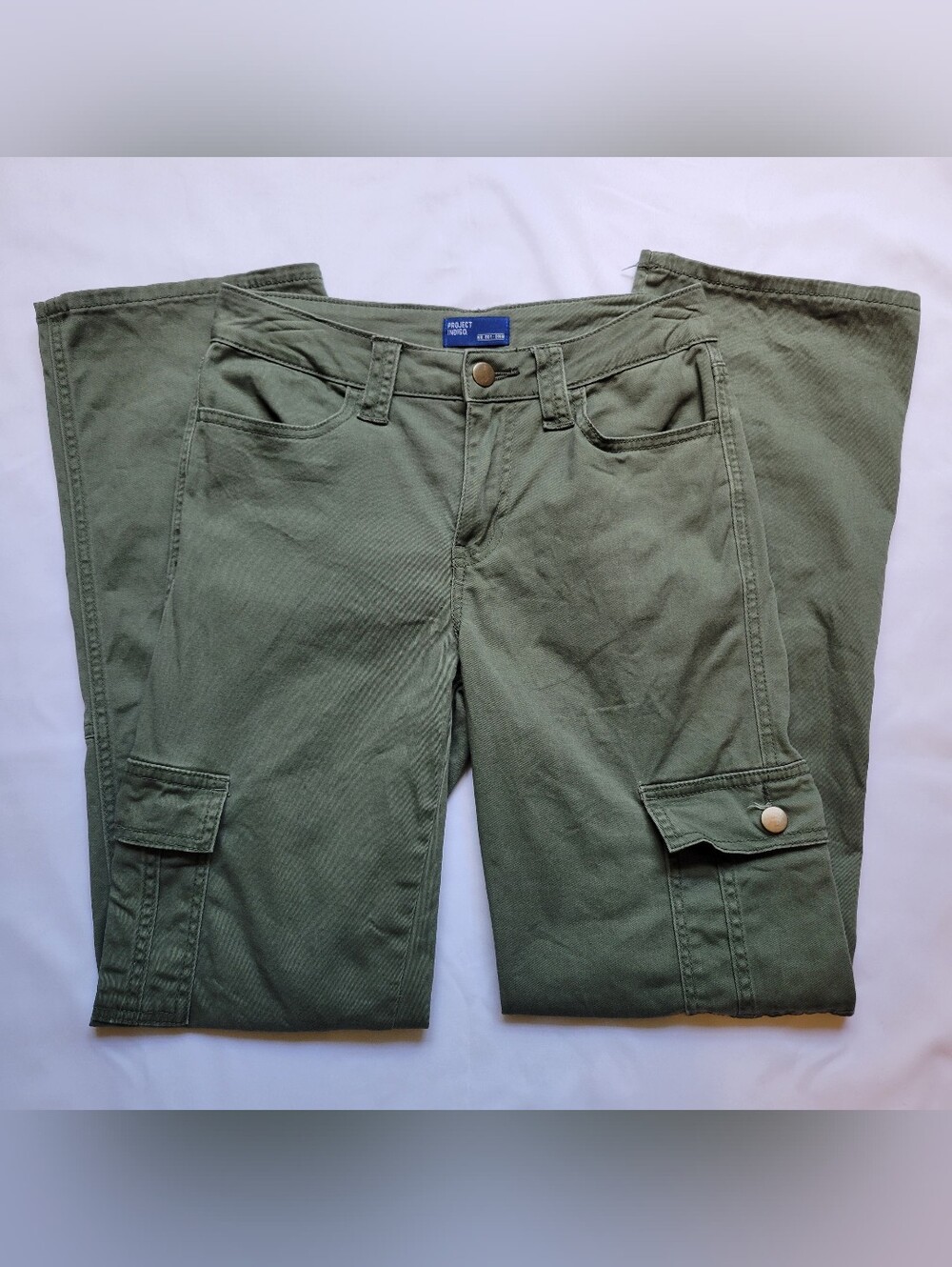 Project Indigo Women's Cargo Utility Pants Sz 3 Olive Green